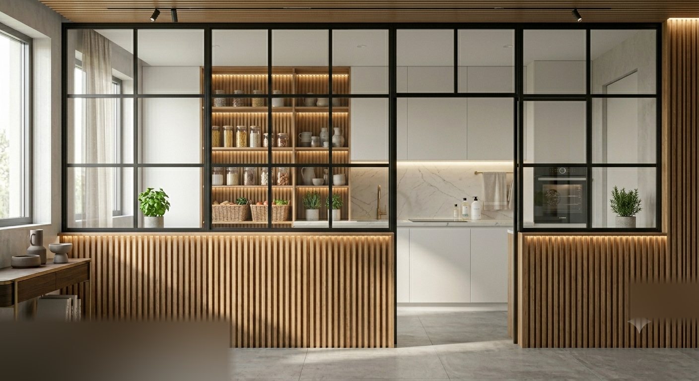 Verrière atelier acier-bois